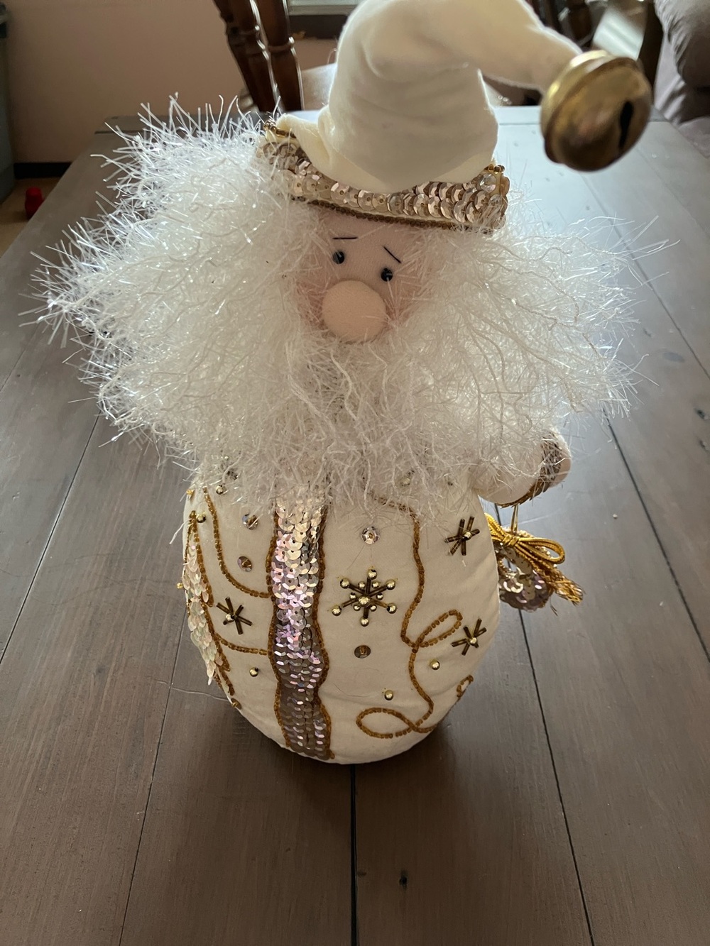 White and Gold Decorative Santa